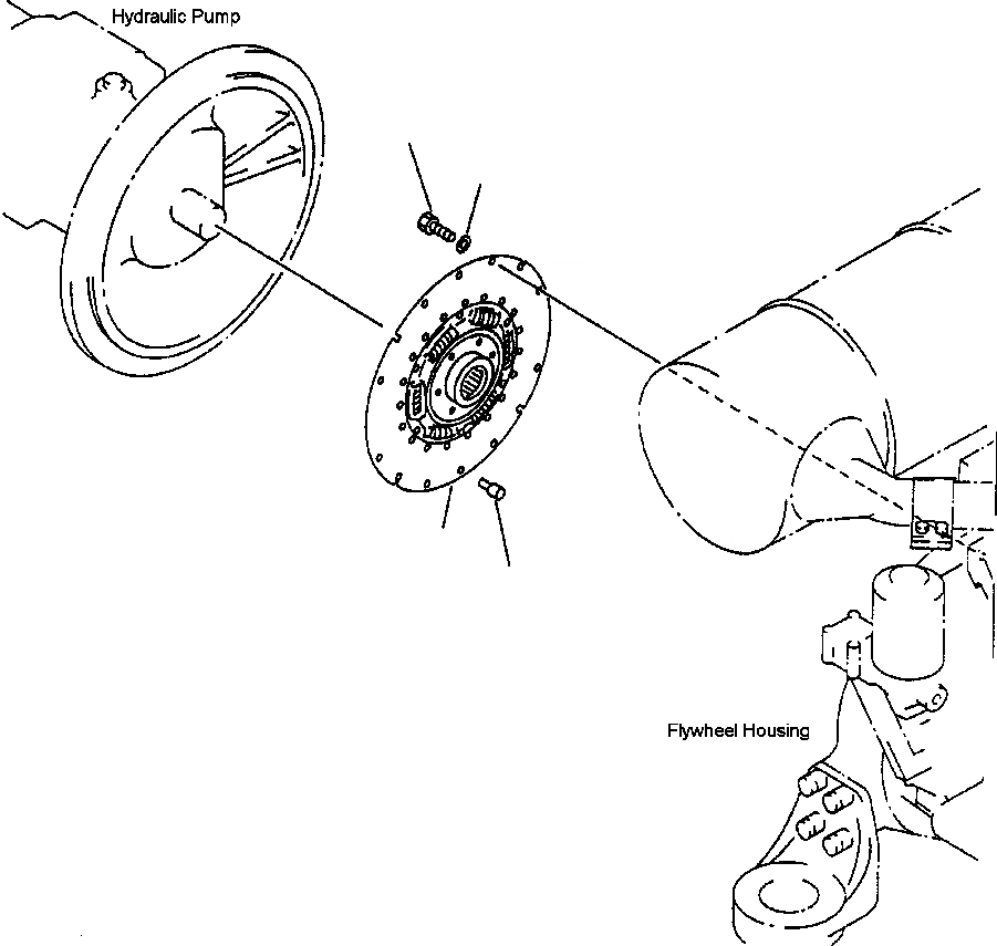 Схема запчастей Komatsu PC220LC-6L - FIG NO. B- ДВИГАТЕЛЬ ДЕМПФЕР КОМПОНЕНТЫ ДВИГАТЕЛЯ