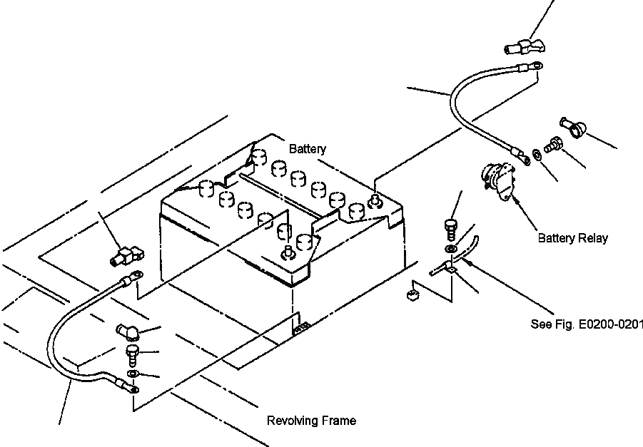Схема запчастей Komatsu PC220LC-6L - FIG NO. E- АККУМУЛЯТОР ЭЛЕКТРОПРОВОДКА ЭЛЕКТРИКА