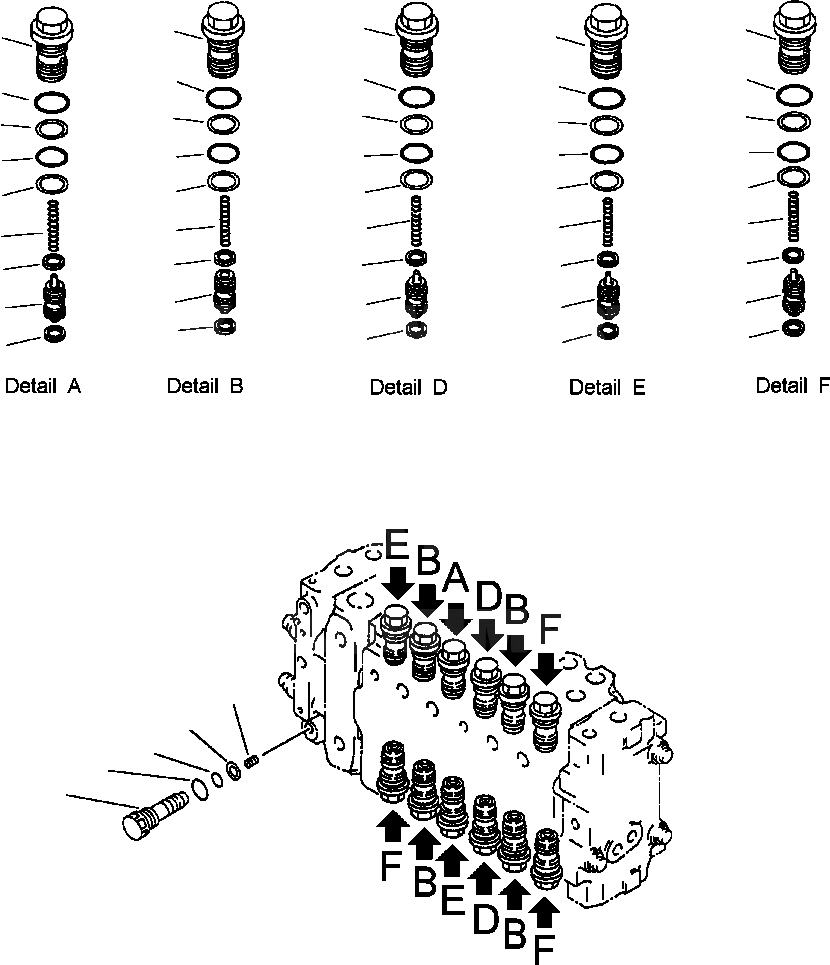 Схема запчастей Komatsu PC220LC-6L - FIG NO. H-A ОСНОВН. КЛАПАН ( АКТУАТОР) (/) - PRESSURE COMPENSATION КЛАПАН PCLC- заводской номер A8 И UP ГИДРАВЛИКА