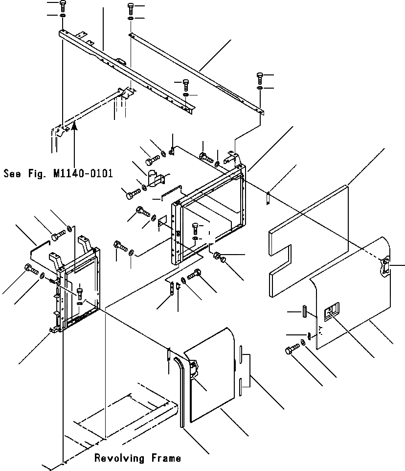 Схема запчастей Komatsu PC220LC-6L - FIG NO. M- ЛЕВ. ДВЕРЬ (ДВЕРЬ - КАБИНА - ВЫС. ALTITUDE) ЧАСТИ КОРПУСА