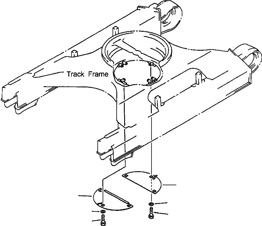 Схема запчастей Komatsu PC220LC-6L - FIG NO. R- НИЖН. КРЫШКА ДЛЯ ГУСЕНИЧН. РАМЫ ХОДОВАЯ (ГУСЕНИЦЫ ТИП MACHINE)