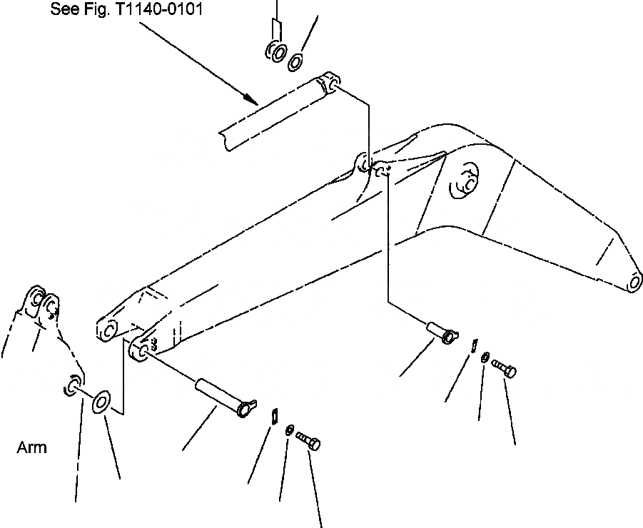 Схема запчастей Komatsu PC220LC-6L - FIG NO. T- СТРЕЛА ВЕРХН. ПАЛЕЦ И НИЖН. ПАЛЕЦ РАБОЧЕЕ ОБОРУДОВАНИЕ