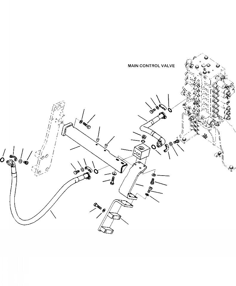 Схема запчастей Komatsu PC220LC-8 - H7-A ГИДРОЛИНИЯ ОСНОВН. ЛЕВ. НАВЕСНОЕ ОБОРУД-Е ГИДРАВЛИКА