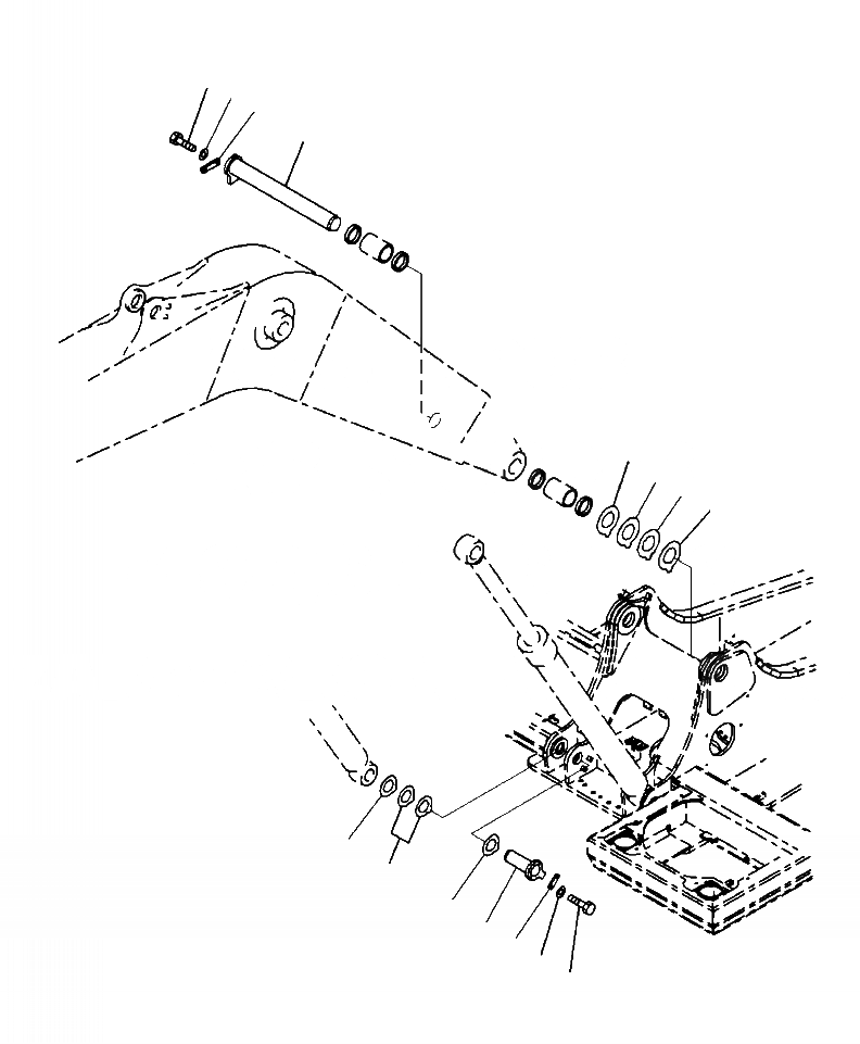 Схема запчастей Komatsu PC220LC-8 - J-A СТРЕЛА НИЖН. ПАЛЕЦ ОСНОВНАЯ РАМА И ЕЕ ЧАСТИ