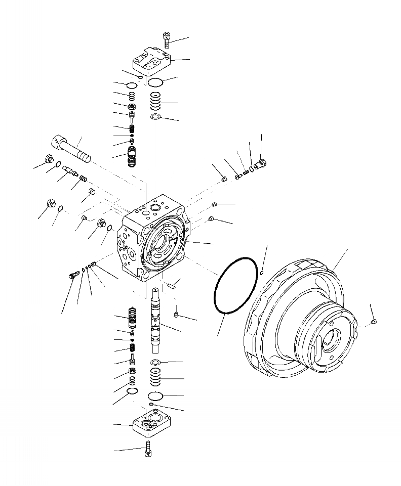 Схема запчастей Komatsu PC220LC-8 - P-A МОТОР ХОДА И КОНЕЧНАЯ ПЕРЕДАЧА (/) НИЖНЯЯ ГИДРОЛИНИЯ И ЛИНИЯ ХОДА
