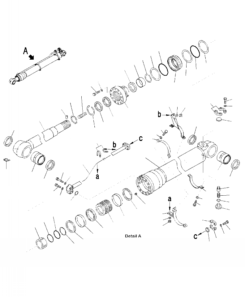 Схема запчастей Komatsu PC220LC-8 - T-A ЦИЛИНДР РУКОЯТИ РАБОЧЕЕ ОБОРУДОВАНИЕ