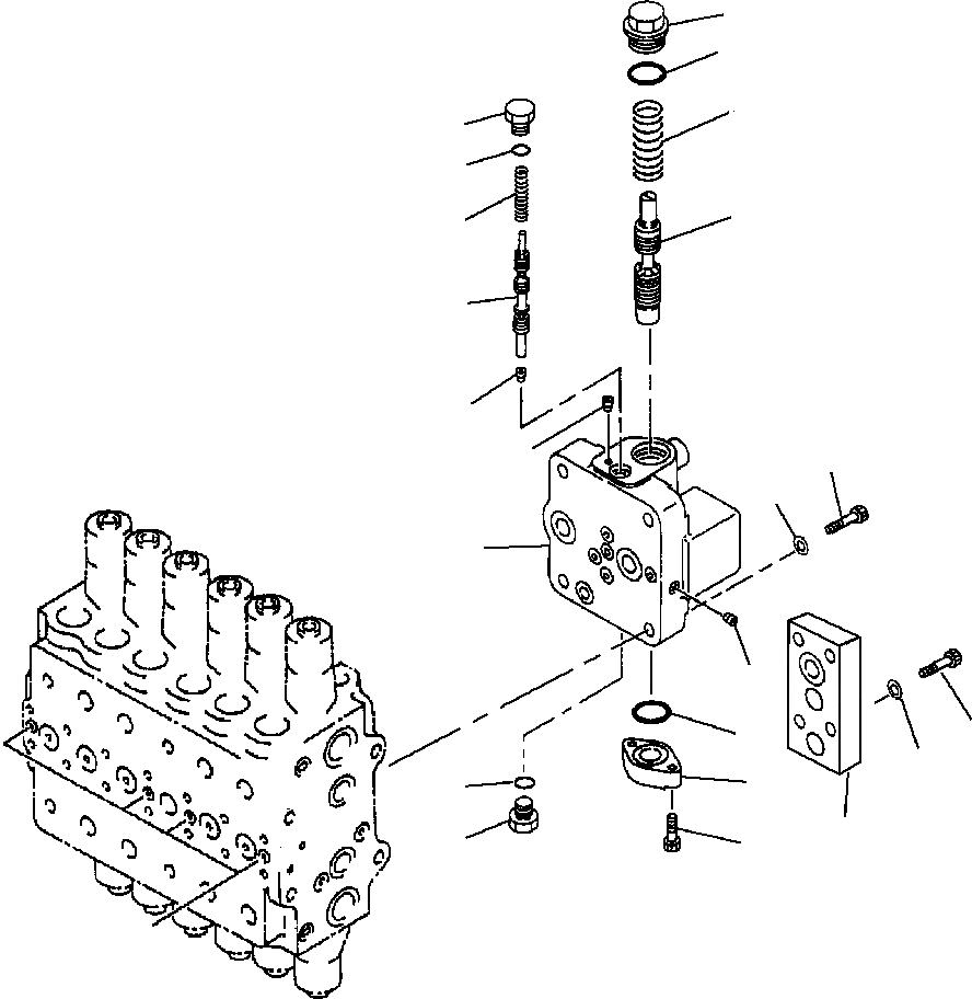 Схема запчастей Komatsu PC220LL-6 - FIG. H-A ОСНОВН. КЛАПАН - MERGE КЛАПАН ДЕЛИТЕЛЯ ПОТОКА ASSEMBLY ГИДРАВЛИКА
