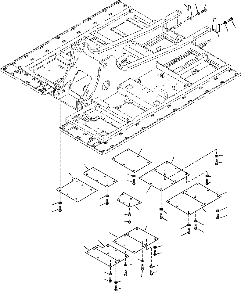 Схема запчастей Komatsu PC220LL-6 - FIG. J-A ОСНОВНАЯ РАМА - НИЖН.КРЫШКАС ДОПОЛН. ПРОТИВОВЕС ОСНОВНАЯ РАМА И ЕЕ ЧАСТИ