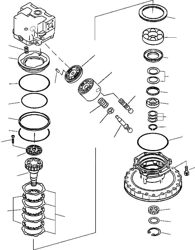 Схема запчастей Komatsu PC220LL-6 - FIG. N-A МОТОР ПОВОРОТА - COMPLETE ASSEMBLY ПОВОРОТН. КРУГ И КОМПОНЕНТЫ