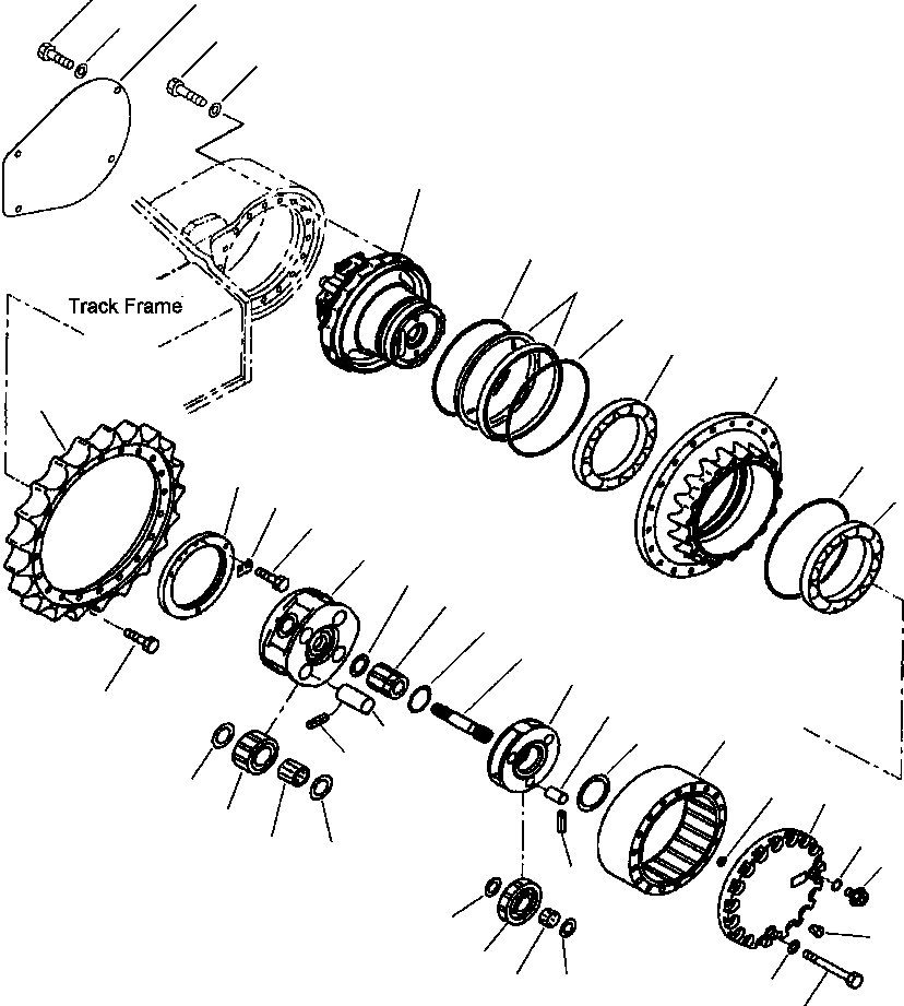 Схема запчастей Komatsu PC220LL-6 - FIG. P-A КОНЕЧНАЯ ПЕРЕДАЧА НИЖНЯЯ ГИДРОЛИНИЯ И ЛИНИЯ ХОДА