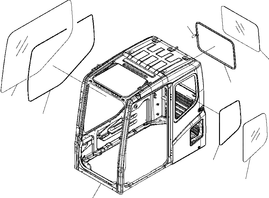 Схема запчастей Komatsu PC220LL-7L - FIG. K-B КАБИНА КАБИНА ОПЕРАТОРА И СИСТЕМА УПРАВЛЕНИЯ