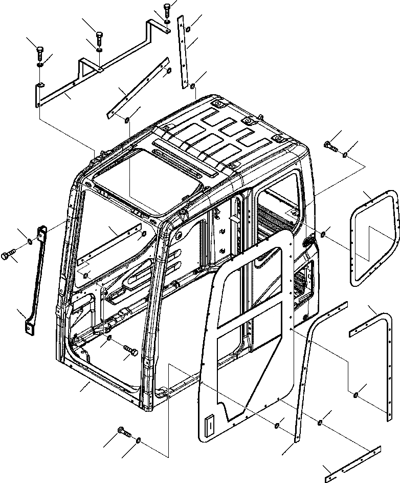 Схема запчастей Komatsu PC220LL-7L - FIG. K-A КАБИНА - КАБИНА ЧАСТИ КОРПУСА КРЕПЛЕНИЕ ПЛАСТИНЫ КАБИНА ОПЕРАТОРА И СИСТЕМА УПРАВЛЕНИЯ