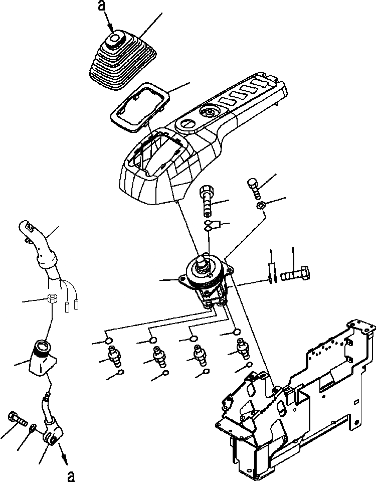 Схема запчастей Komatsu PC220LL-7L - FIG. K-A ОСНОВН. КОНСТРУКЦИЯ - РЫЧАГ И КЛАПАН (RH) КАБИНА ОПЕРАТОРА И СИСТЕМА УПРАВЛЕНИЯ