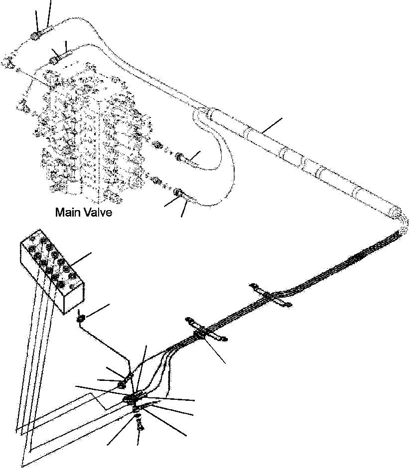 Схема запчастей Komatsu PC220LL-7L - FIG. K-8A ОСНОВН. КОНСТРУКЦИЯ - PPC ЛИНИЯ ХОДА - ОСНОВН. КЛАПАН - КОЛЛЕКТОР КАБИНА ОПЕРАТОРА И СИСТЕМА УПРАВЛЕНИЯ