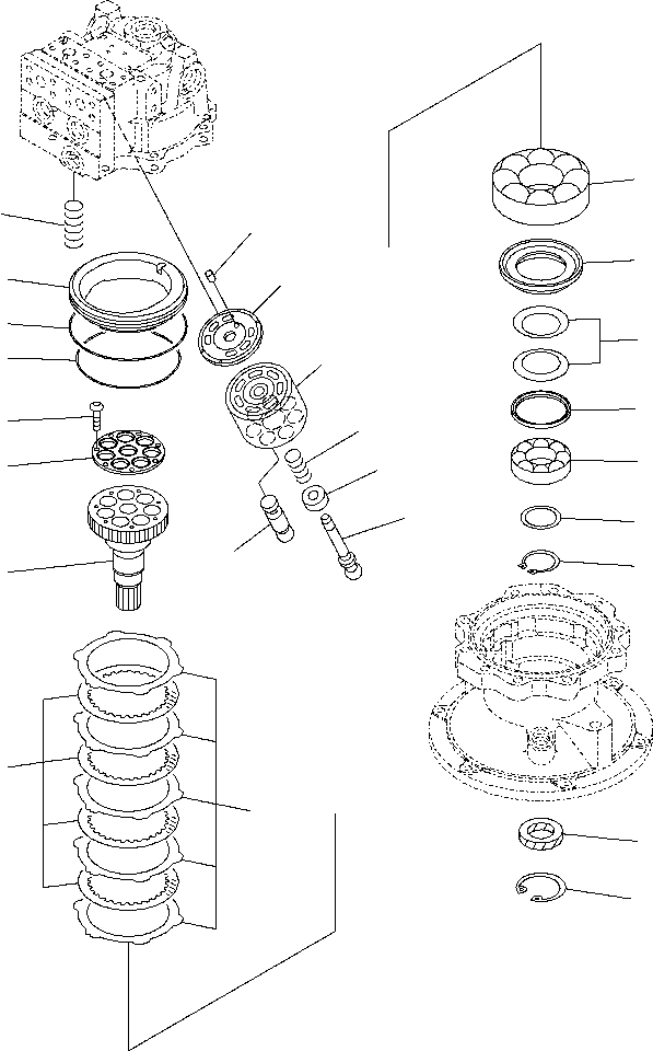 Схема запчастей Komatsu PC220LL-7L - FIG. N-A МОТОР ПОВОРОТА - ВЕДУЩ. ВАЛ И БЛОК ЦИЛИНДРОВ ПОВОРОТН. КРУГ И КОМПОНЕНТЫ