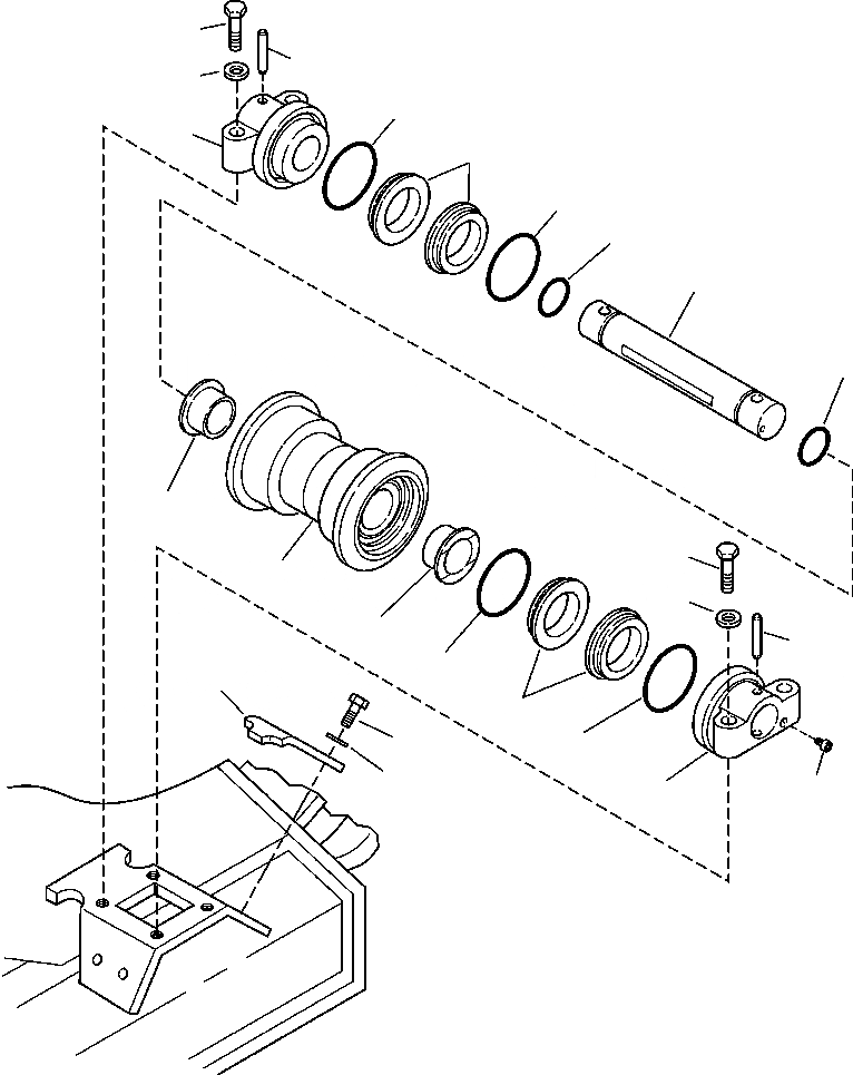 Схема запчастей Komatsu PC220LL-7L - FIG. R-A ПОДДЕРЖИВАЮЩИЙ КАТОК ХОДОВАЯ