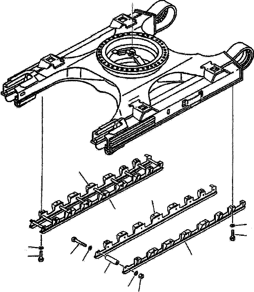 Схема запчастей Komatsu PC220LL-7L - FIG. R-A ГУСЕНИЧНАЯ РАМА - ПОЛН. ЗАЩИТА КАТКОВ ХОДОВАЯ