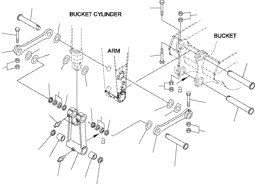Схема запчастей Komatsu PC220LL-7L - FIG. T-A РУКОЯТЬ - СОЕДИНЕНИЕ КОВША РАБОЧЕЕ ОБОРУДОВАНИЕ