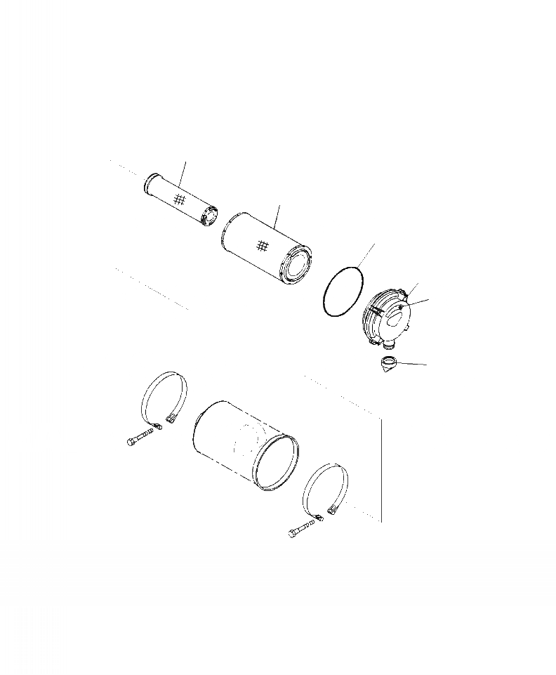 Схема запчастей Komatsu PC220LL-8 - B-A ВОЗДУХООЧИСТИТЕЛЬ КОМПОНЕНТЫ ДВИГАТЕЛЯ
