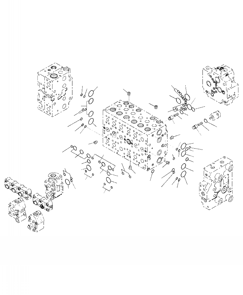 Схема запчастей Komatsu PC220LL-8 - H-A ОСНОВН. УПРАВЛЯЮЩ. КЛАПАН БЛОК О-КОЛЬЦОS ГИДРАВЛИКА