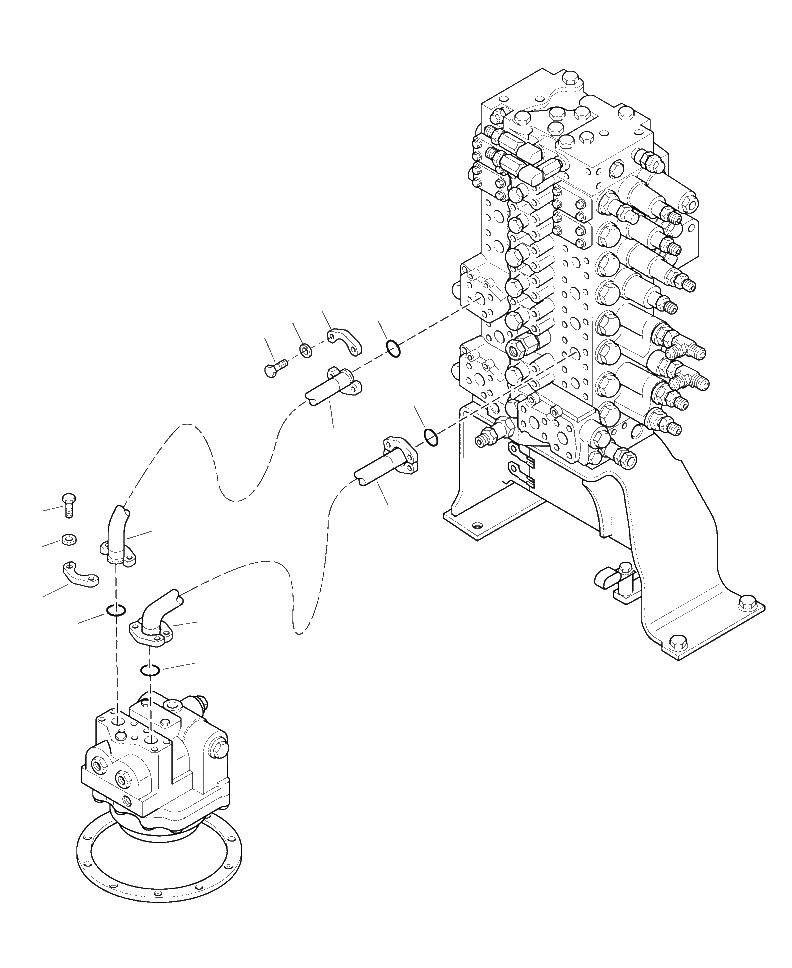 Схема запчастей Komatsu PC220LL-8 - H-A ГИДРОЛИНИЯ ЛИНИЯ ПОВОРОТА ГИДРАВЛИКА
