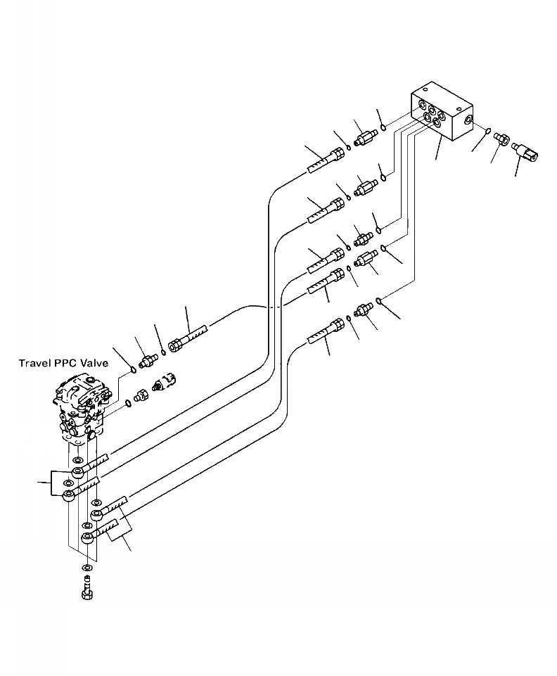 Схема запчастей Komatsu PC220LL-8 - H8-A ГИДРОЛИНИЯ ПРЯМ. ХОД (STS) - ЛИНИИ ГИДРАВЛИКА