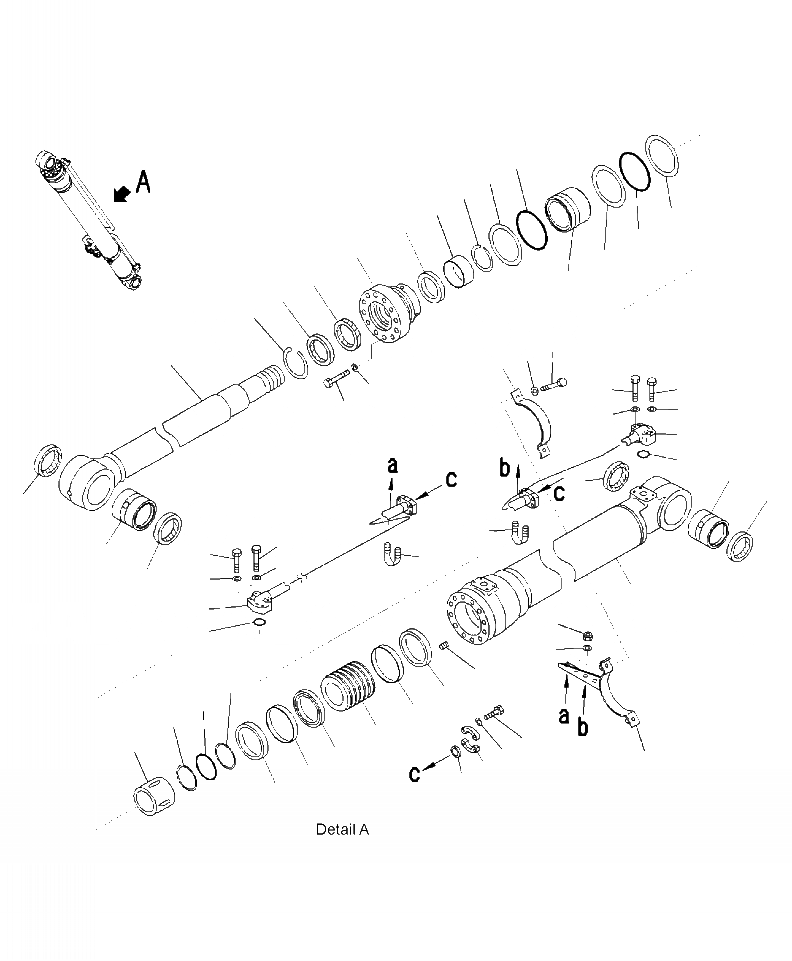 Схема запчастей Komatsu PC220LL-8 - T-A ЛЕВ. ЦИЛИНДР СТРЕЛЫ РАБОЧЕЕ ОБОРУДОВАНИЕ