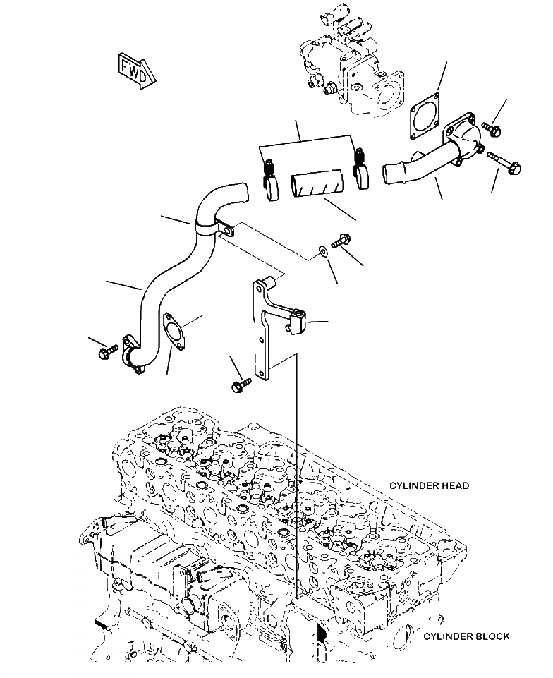 Схема запчастей Komatsu PC240LC-10 - AER- ВЫПУСКН. GAS RECIRCULATION (EGR) ОХЛАДИТЕЛЬ ВОЗДУХОВОД ДВИГАТЕЛЬ