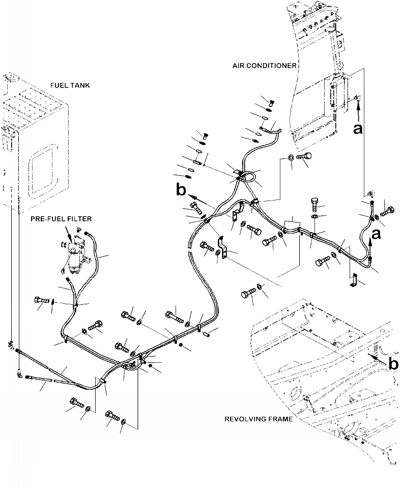 Схема запчастей Komatsu PC240LC-10 - D- ТОПЛИВН. ПОДАЮЩ. ТРУБЫ ТОПЛИВН. БАК. AND КОМПОНЕНТЫ