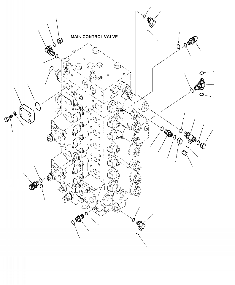 Схема запчастей Komatsu PC240LC-10 - H- ОСНОВН. УПРАВЛЯЮЩ. КЛАПАН СОЕДИНИТЕЛЬН. ЧАСТИ (/) ГИДРАВЛИКА