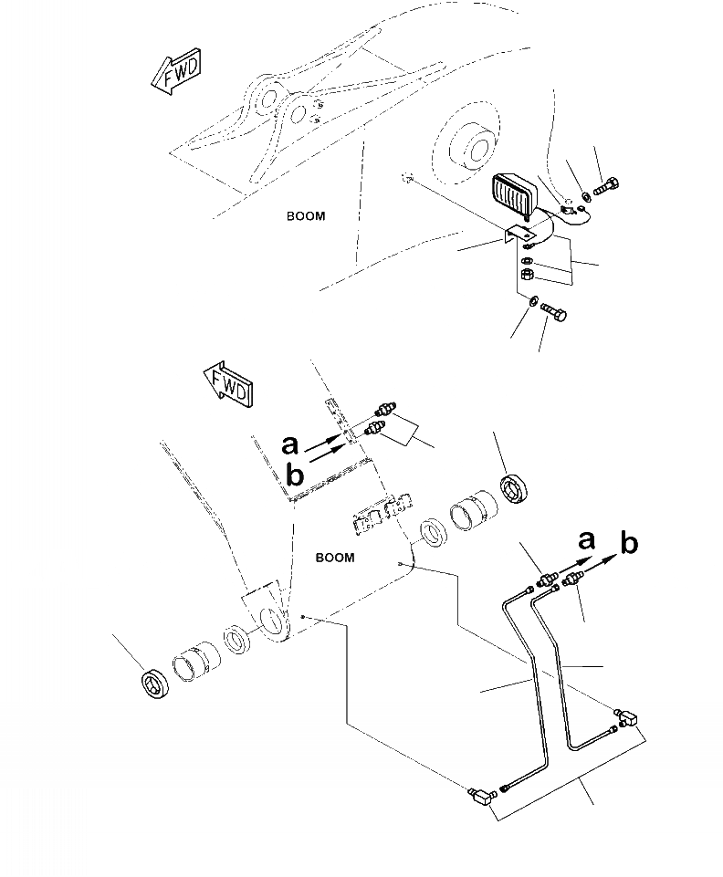 Схема запчастей Komatsu PC240LC-10 - T-7 СТРЕЛА ЛАМПА РАБОЧ. ОСВЕЩЕНИЯ И СТРЕЛА FOOT СМАЗКА РАБОЧЕЕ ОБОРУДОВАНИЕ
