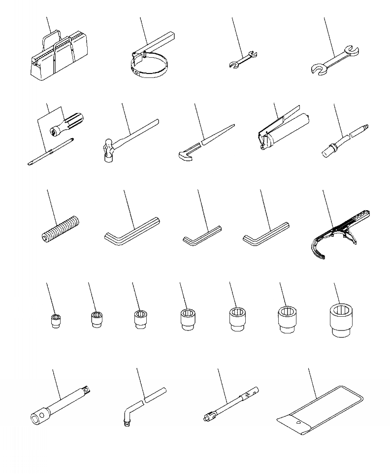 Схема запчастей Komatsu PC240LC-10 - V- ИНСТРУМЕНТ АКСЕССУАРЫ