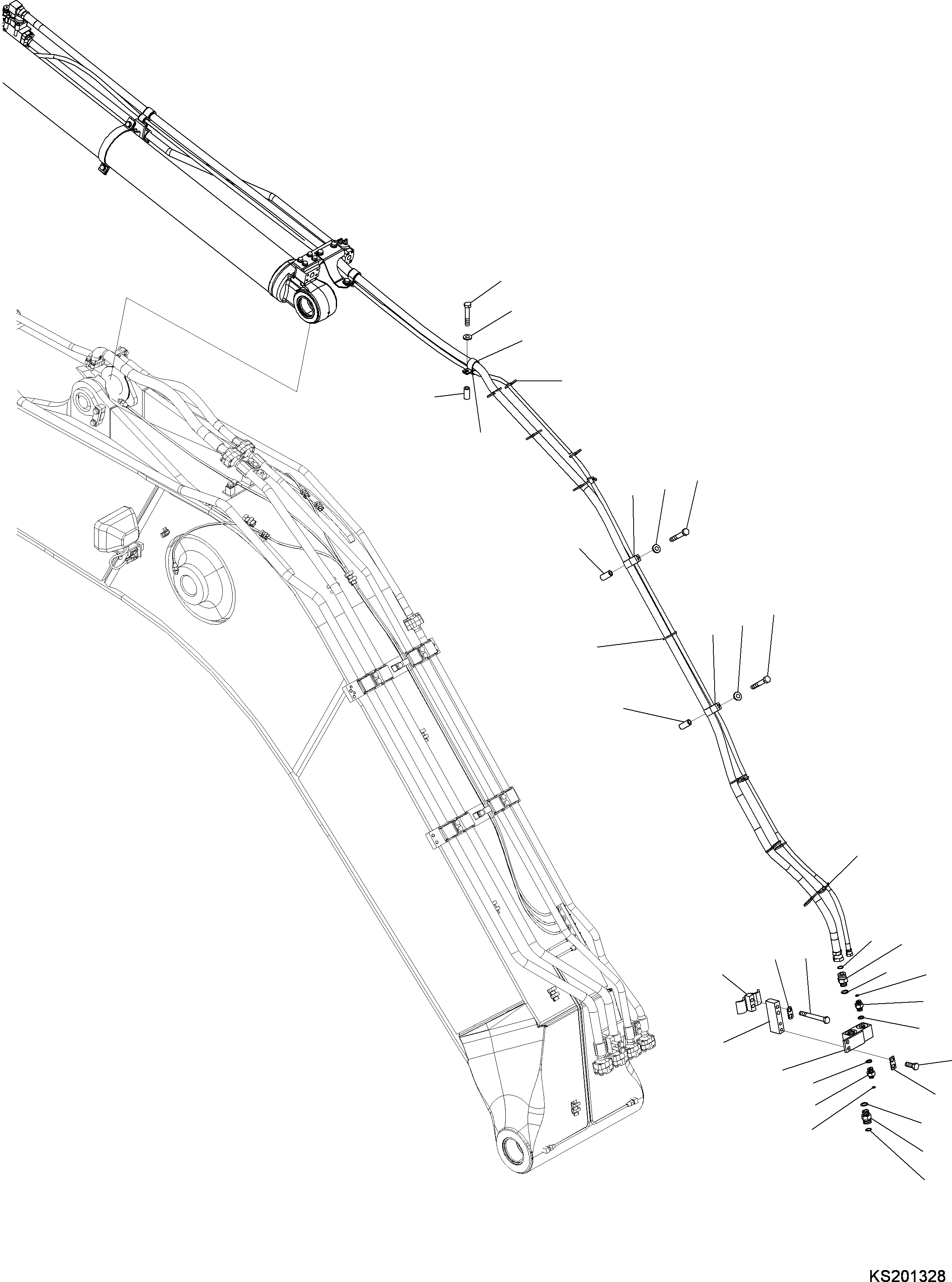 Схема запчастей Komatsu PC240LC-10 - ЦИЛИНДР РУКОЯТИ, С ANTI-DROP КЛАПАН, БЛОК ТРУБЫ КРЕПЛЕНИЕ ЦИЛИНДР РУКОЯТИ, С ANTI-DROP КЛАПАН