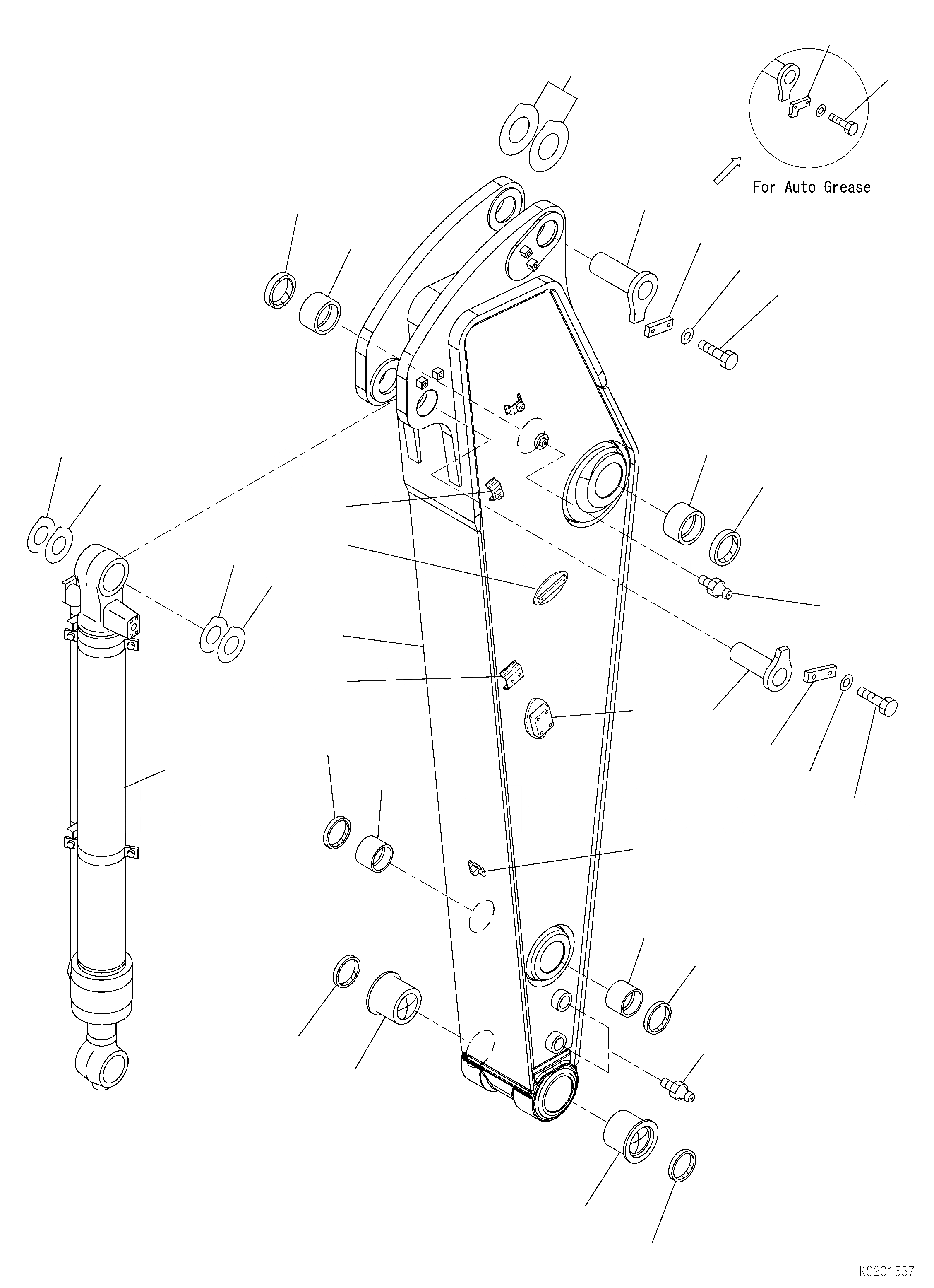 Схема запчастей Komatsu PC240LC-10 - РУКОЯТЬ, MM, РУКОЯТЬ РУКОЯТЬ, MM