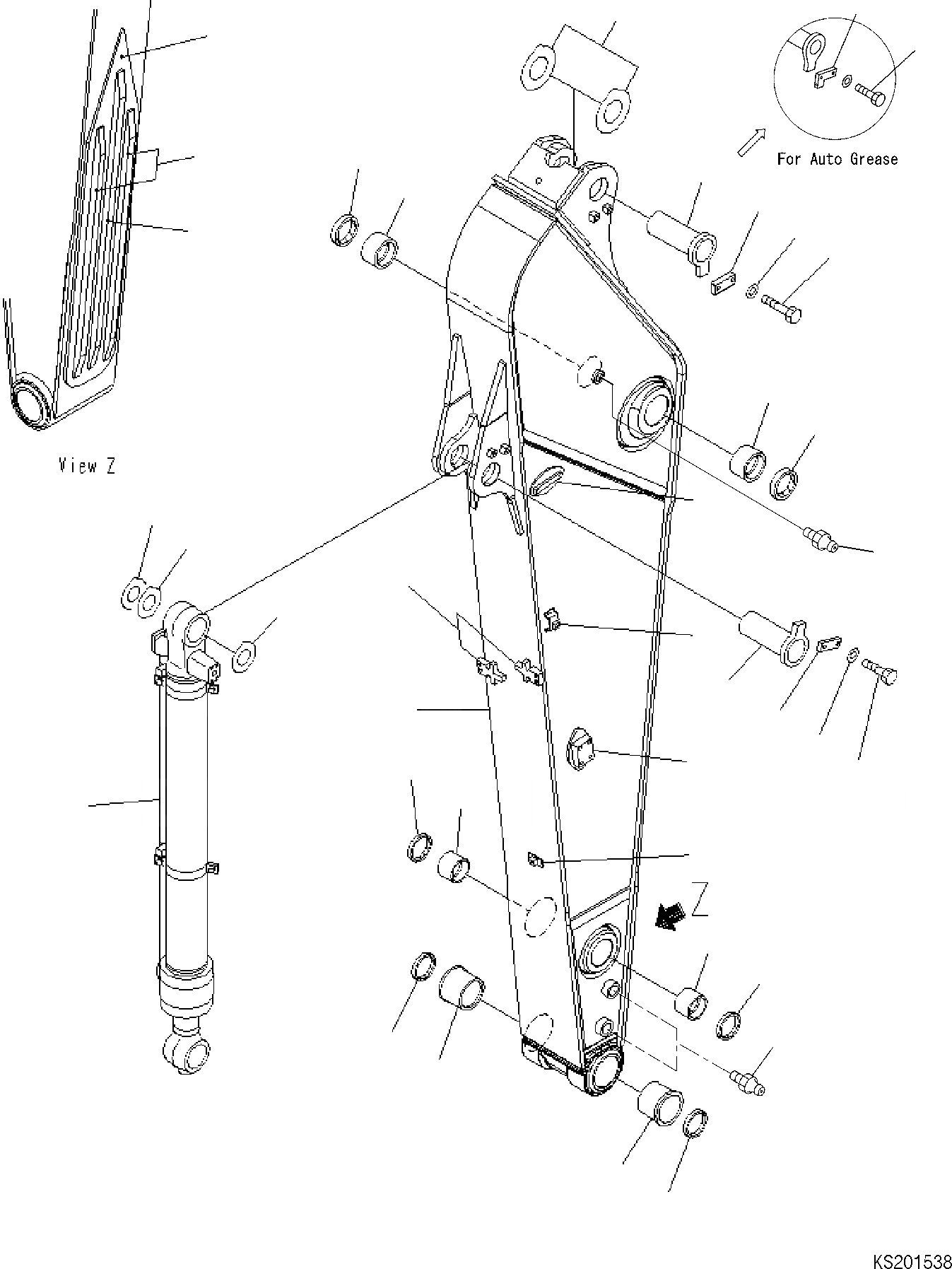 Схема запчастей Komatsu PC240NLC-10 - РУКОЯТЬ, MM, РУКОЯТЬ РУКОЯТЬ, MM