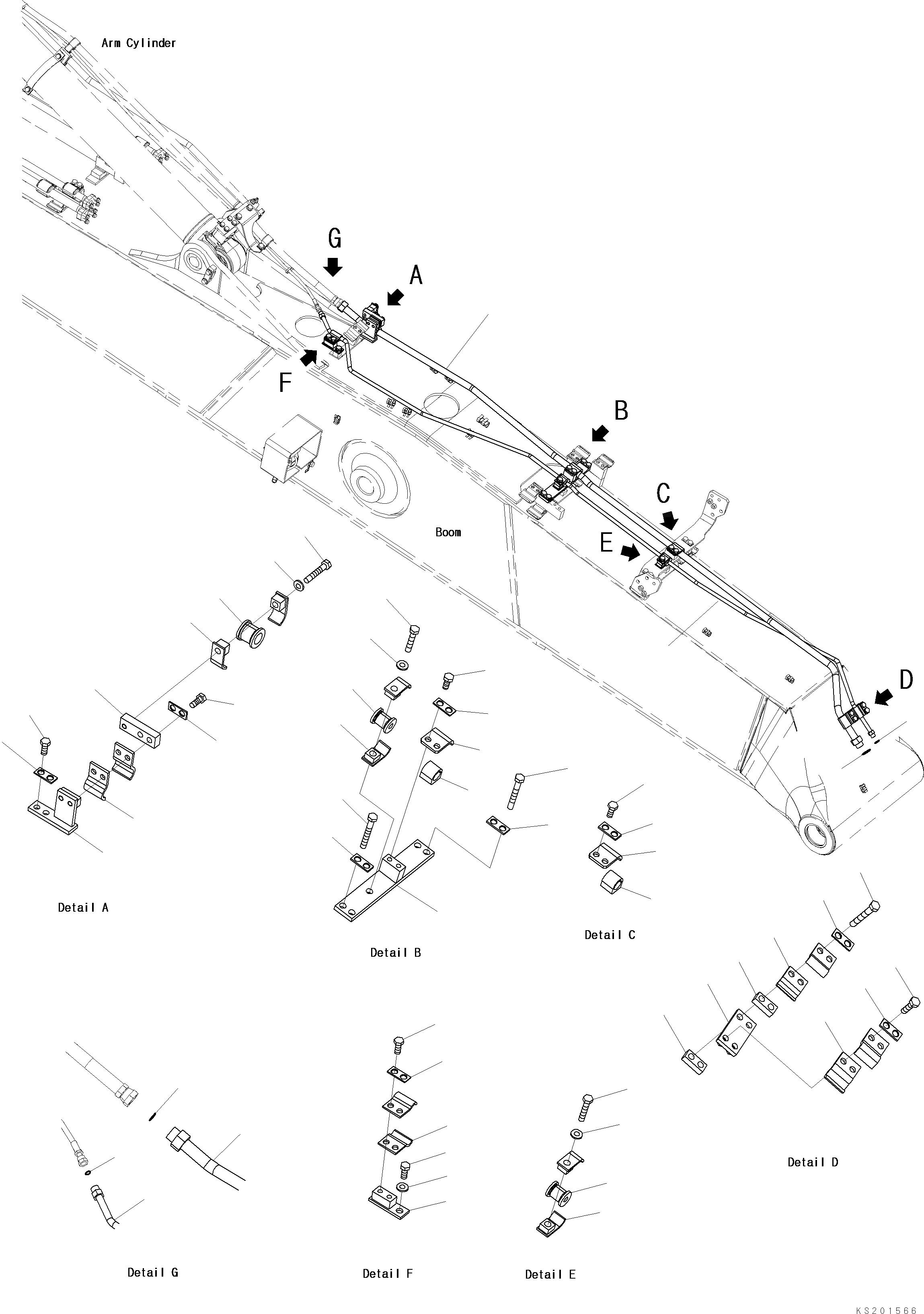 Схема запчастей Komatsu PC240LC - ЦИЛИНДР РУКОЯТИКЛАПАН БЕЗОПАСНОСТИ ЛИНИЯ (/) (№K79-) T РАБОЧЕЕ ОБОРУДОВАНИЕ