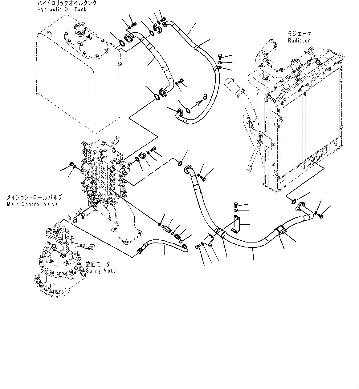 Схема запчастей Komatsu PC240LC-8 - ВОЗВРАТ. ТРУБЫ ВОЗВРАТ. ТРУБЫ