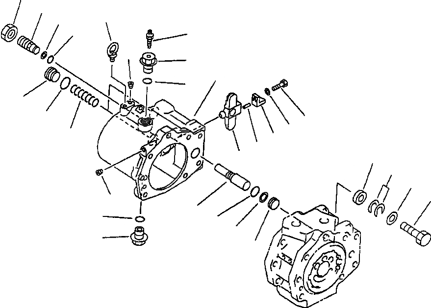 Схема запчастей Komatsu PC250LC-6LC - FIG NO. H- ОСНОВН. НАСОС (/9) (HPV 9+9+BARO-) (С КЛАПАНОМ TVC) ЗАДН. КОРПУС ГИДРАВЛИКА