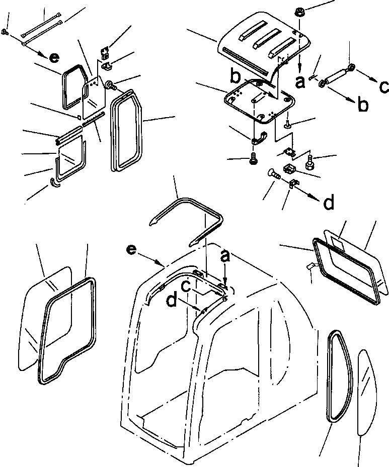 Схема запчастей Komatsu PC250LC-6LC - FIG NO. K-A КАБИНА ОКНАS И КРЫША ВЕНТИЛЯТОРILATION КАБИНА ОПЕРАТОРА И СИСТЕМА УПРАВЛЕНИЯ