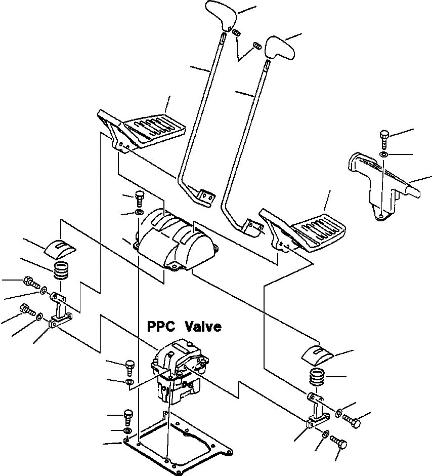 Схема запчастей Komatsu PC250LC-6LC - FIG NO. K-A РЫЧАН УПРАВЛ-Я ХОДОМ (С ДОПОЛН. ГИДРОЛИНИЕЙ) ( АКТУАТОР) КАБИНА ОПЕРАТОРА И СИСТЕМА УПРАВЛЕНИЯ