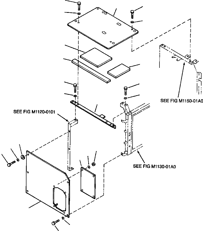 Схема запчастей Komatsu PC250LC-6LC - FIG NO. M-A ПЕРЕГОРОДКА. - ОБОГРЕВАТЕЛЬ. ЧАСТИ КОРПУСА