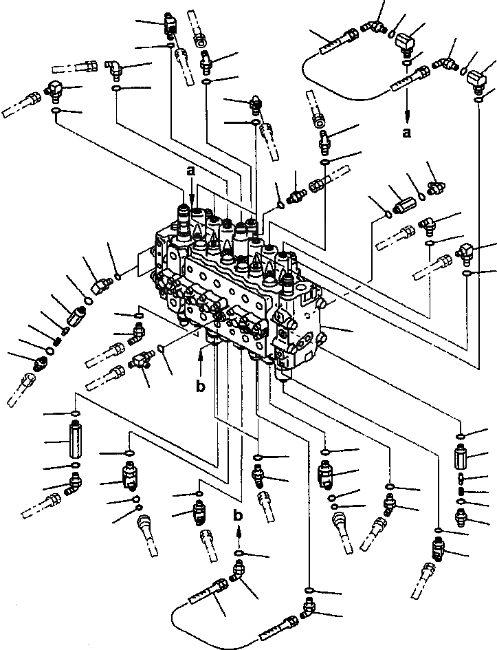 Схема запчастей Komatsu PC250LC-6LE - FIG NO. H-AA ОСНОВН. КЛАПАН С ONE АКТУАТОР ГИДРАВЛИКА