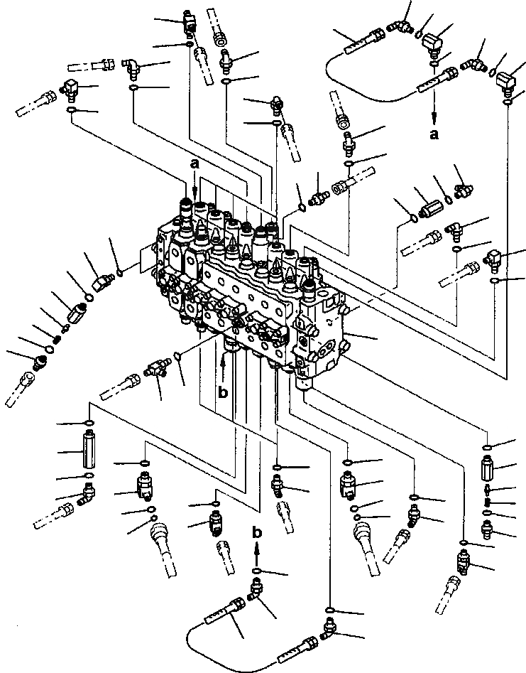 Схема запчастей Komatsu PC250LC-6LE - FIG NO. H-AA ОСНОВН. КЛАПАН С TWO АКТУАТОРS ГИДРАВЛИКА
