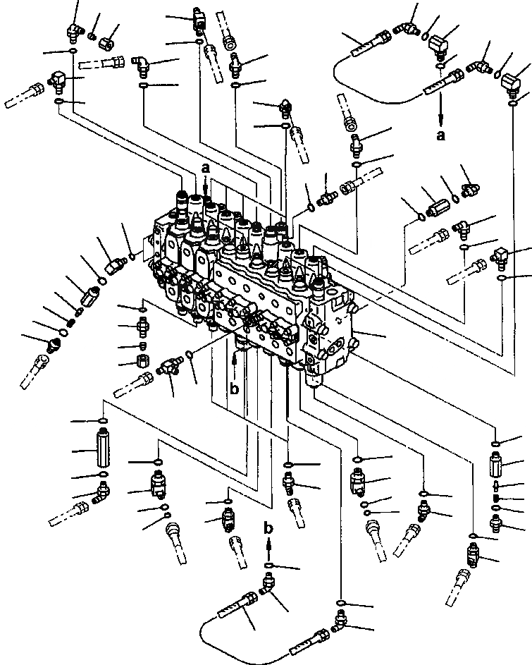 Схема запчастей Komatsu PC250LC-6LE - FIG NO. H-AA ОСНОВН. КЛАПАН С THREE АКТУАТОРS ГИДРАВЛИКА