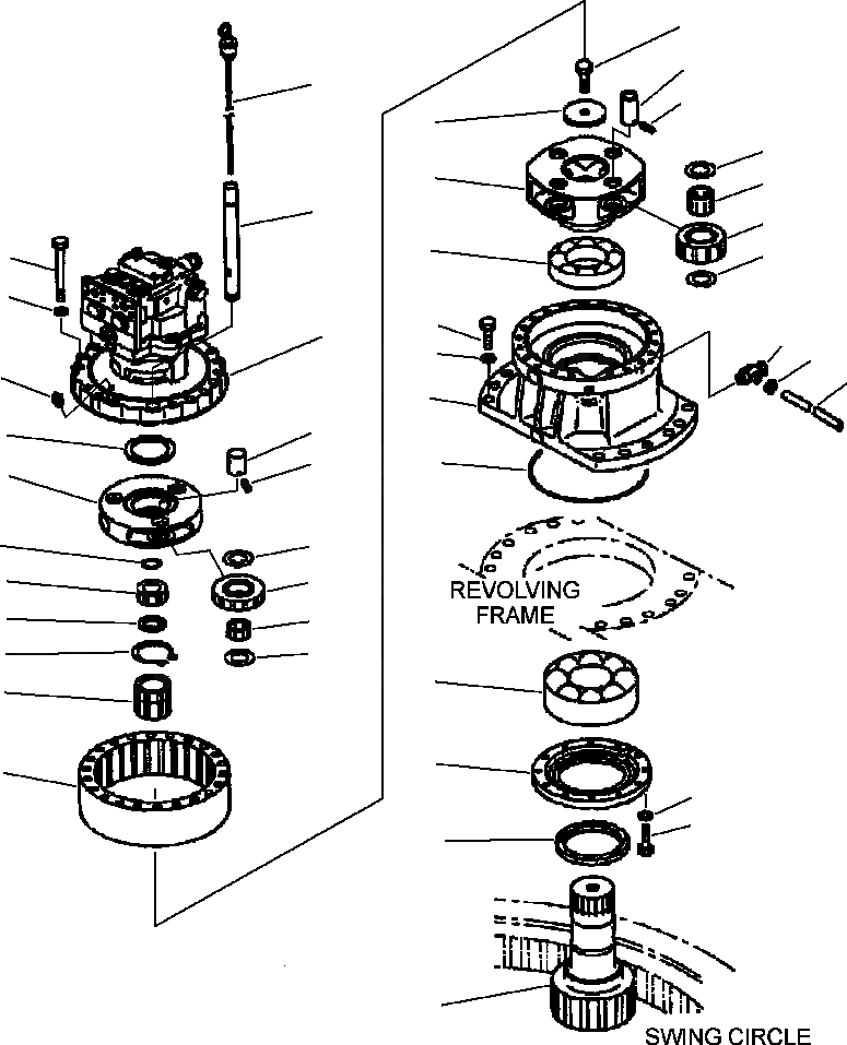 Схема запчастей Komatsu PC250LC-6LE - FIG NO. N- МЕХАНИЗМ ПОВОРОТА ПОВОРОТН. КРУГ И КОМПОНЕНТЫ