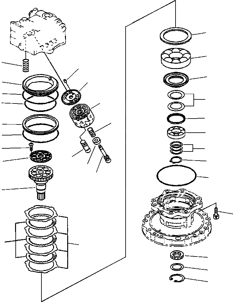 Схема запчастей Komatsu PC250LC-6LE - FIG NO. N- МОТОР ПОВОРОТА - INTERNAL ЧАСТИ MACHINES С ПОВОРОТН. DAMPENING ПОВОРОТН. КРУГ И КОМПОНЕНТЫ