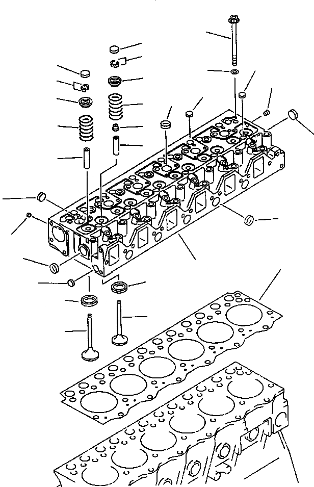 Схема запчастей Komatsu PC250LC-6L - FIG NO. A-AE ГОЛОВКА ЦИЛИНДРОВ ДВИГАТЕЛЬ