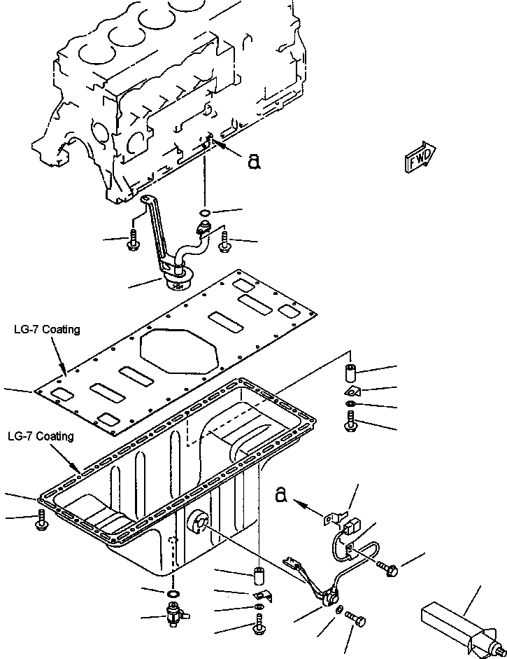 Схема запчастей Komatsu PC250LC-6L - FIG NO. A-AH8 МАСЛЯНЫЙ ПОДДОН ДВИГАТЕЛЬ