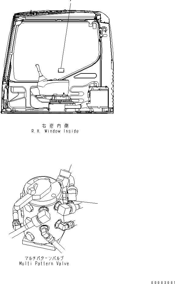 Схема запчастей Komatsu PC270LC-7L - ПЛАСТИНА (КАБИНА ЭКСКАВАТ. MULTI-PATTERN ТАБЛИЧКИS) МАРКИРОВКА