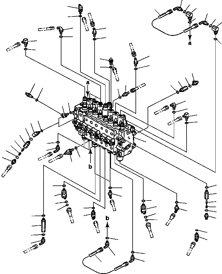 Схема запчастей Komatsu PC270LC-6LE - FIG NO. H-AA SEVEN СЕКЦ. ОСНОВН. КЛАПАН СОЕДИНИТЕЛЬН. ЧАСТИ ГИДРАВЛИКА